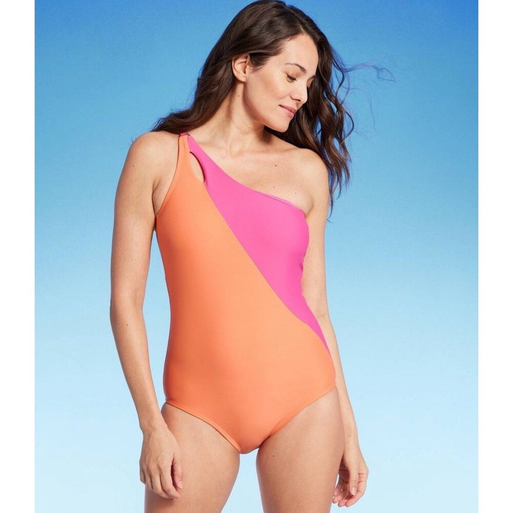NWT Land’s End UPF 50 Full Coverage Tummy Control One Shoulder One Piece Suit